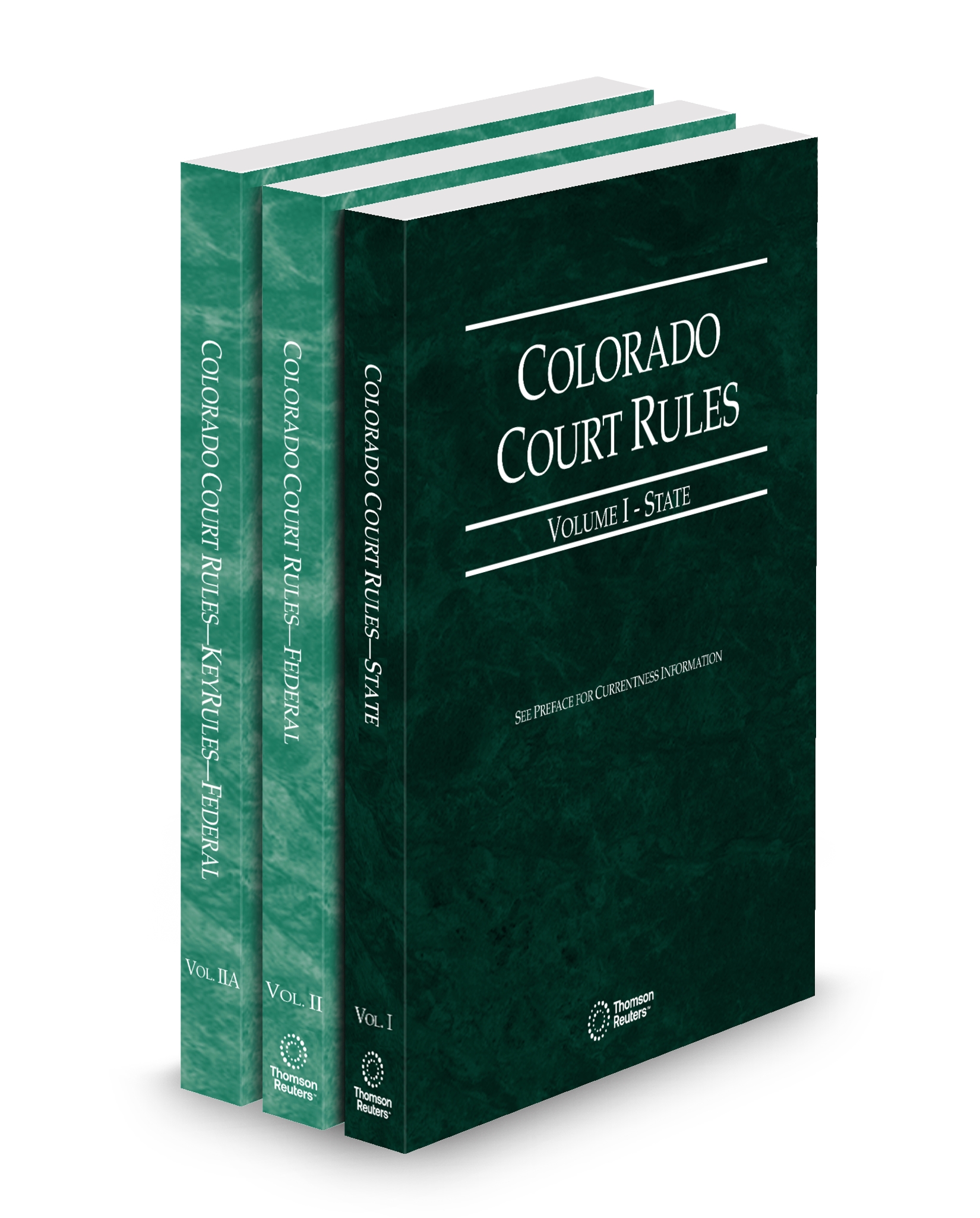 Cover of CO COURT RULES STATE FEDERAL AND FEDERAL KEYRULES V.I-IIA FULL SET
