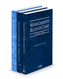 Massachusetts Court Rules - State, State KeyRules, and Federal V.I-II, 2026 ed.