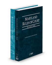 Maryland Court Rules State and Federal V.I-II, 2026 ed.