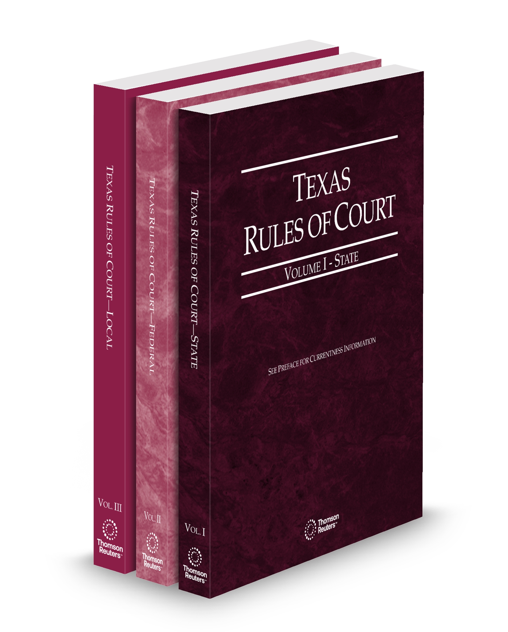 Cover of TX COURT RULES STATE, FEDERAL AND LOCAL V.I-III FULL SET
