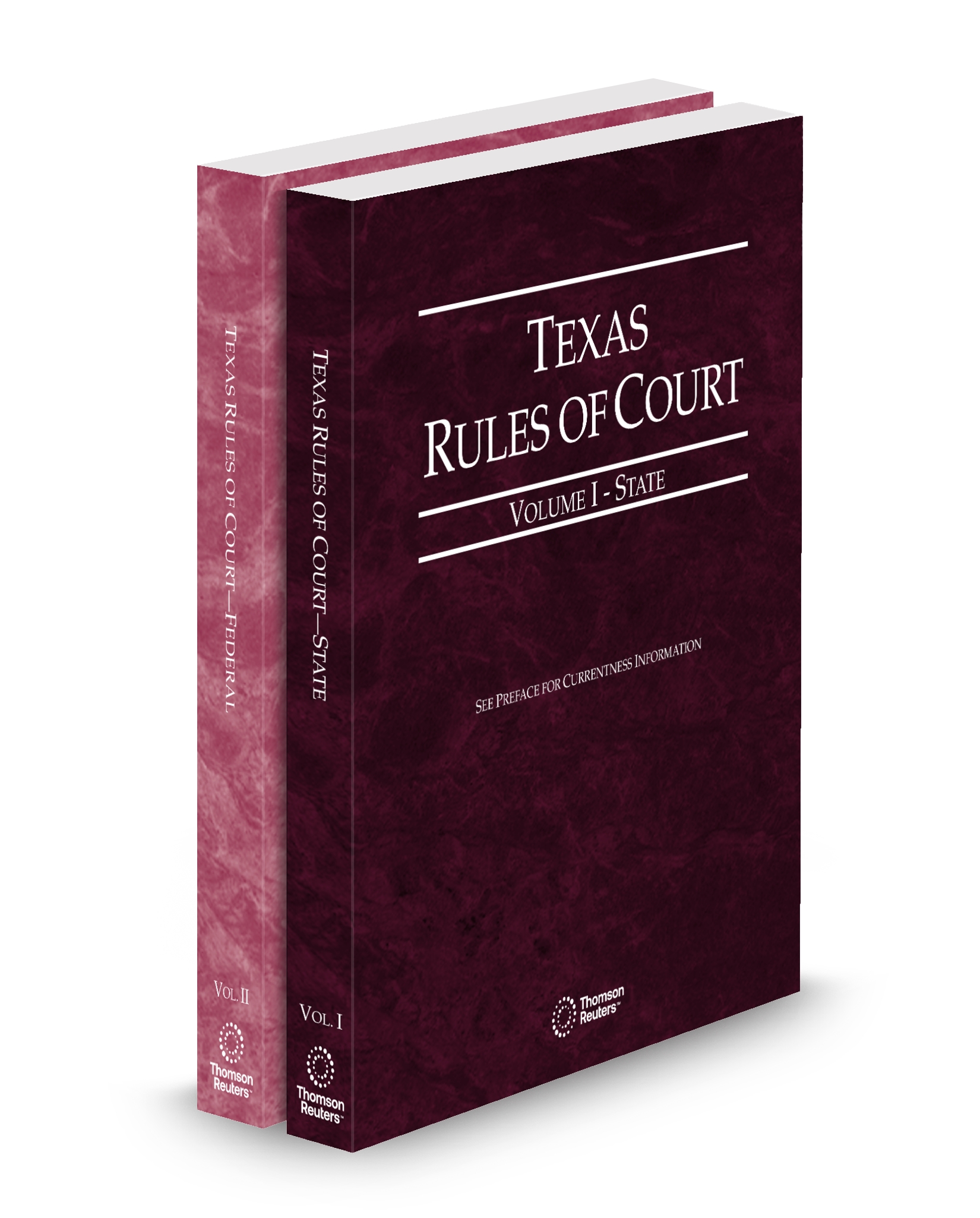 Cover of Texas Rules of Court - State and Federal, Volumes I and II, Texas Court Rules, Set