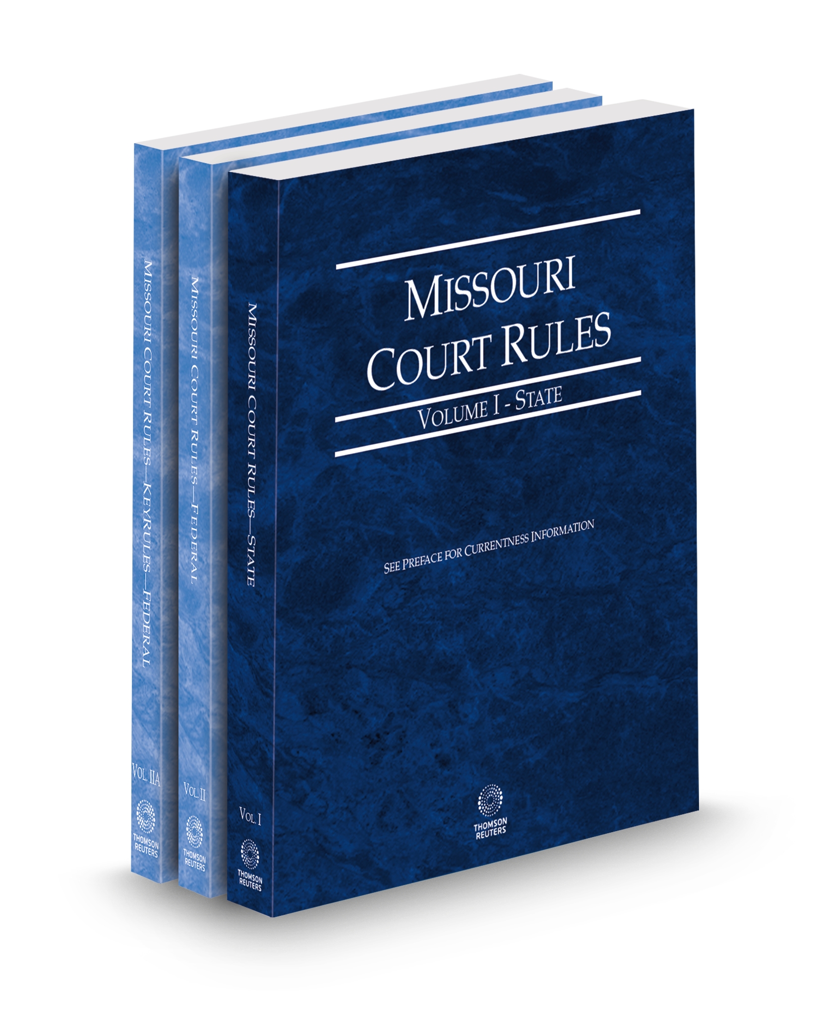 Cover of MO COURT RULES STATE FEDERAL AND FEDERAL KEYRULES V.I AND II-IIA FULL SET