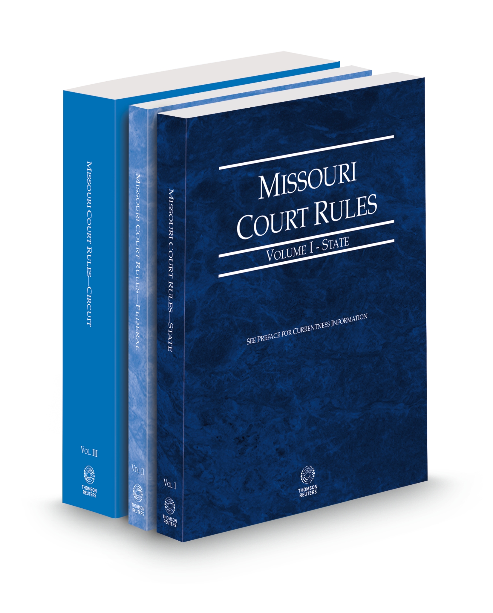 Cover of MO COURT RULES STATE, FEDERAL AND CIRCUIT V.I, II, AND III FULL SET
