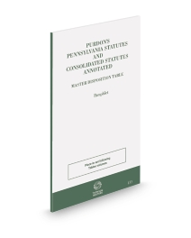 Purdon's Pennsylvania Statutes and Consol Statutes Annotated Master Disposition Table
