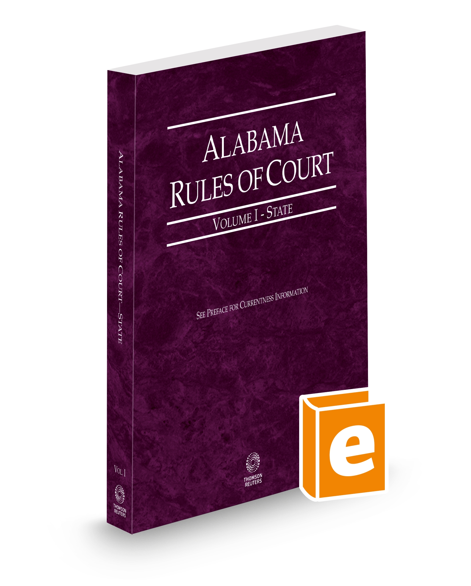 Cover of Alabama Rules of Court, State, Volume 1, Alabama Court Rules, Set