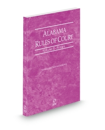 Alabama Court Rules Federal V.II, 2026 ed.