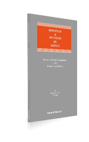 Cover of Bowstead and Reynolds on Agency, 23rd Edition, 2nd supplement