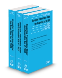 Exempted Transactions Under the Securities Act of 1933, 2026 ed. (Vols. 7, 7A and 7B, Securities Law Series)