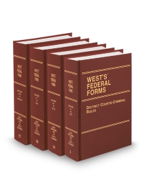 West's Federal Forms V.5 To V.5C District Courts To Criminal Rules, 2026 ed.