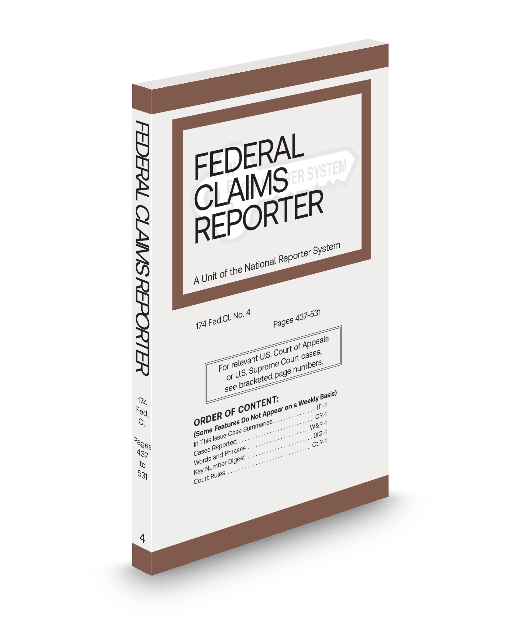 Cover of FEDERAL CLAIMS REPORTER ADV SHEET FULL SET