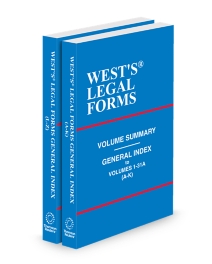 West's Legal Forms 2D General Index-Vol Contents-Tables-Subject Matter Index