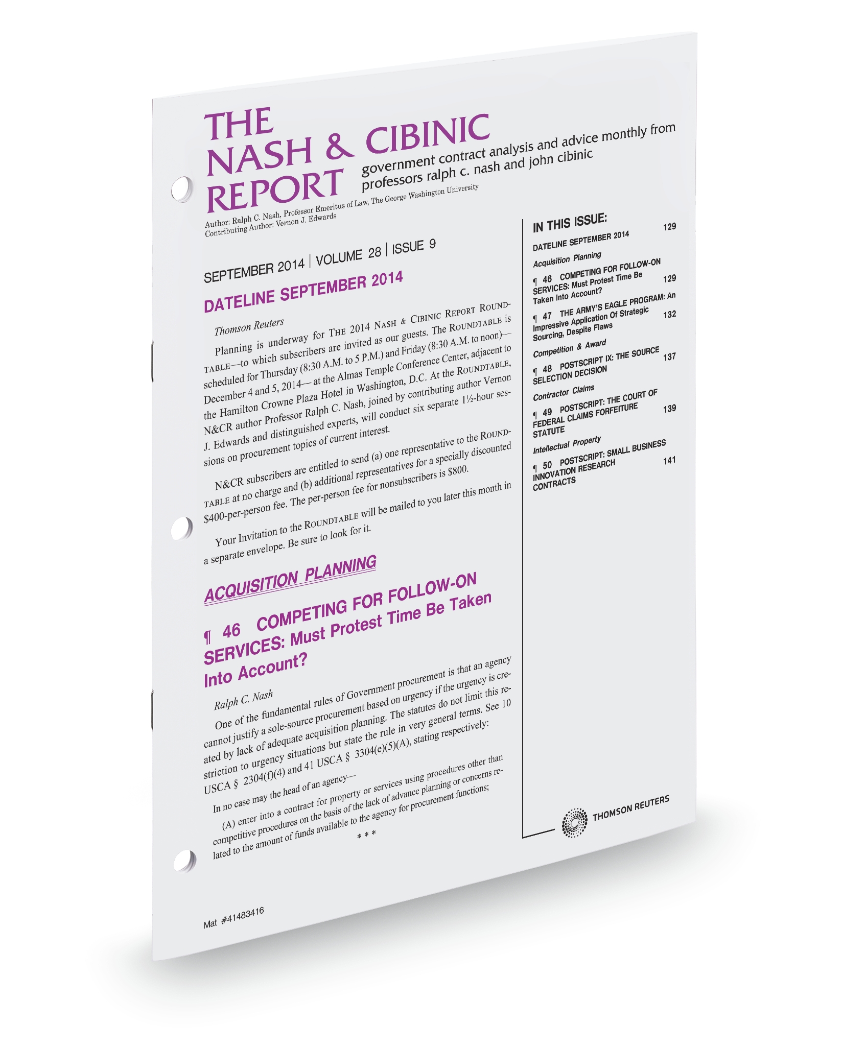 Cover of NASH AND CIBINIC REPORT SUB