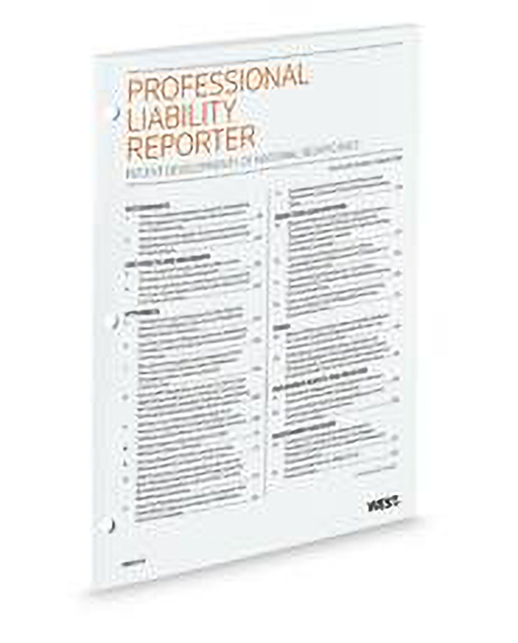Cover of Professional Liability Reporter Newsletter
