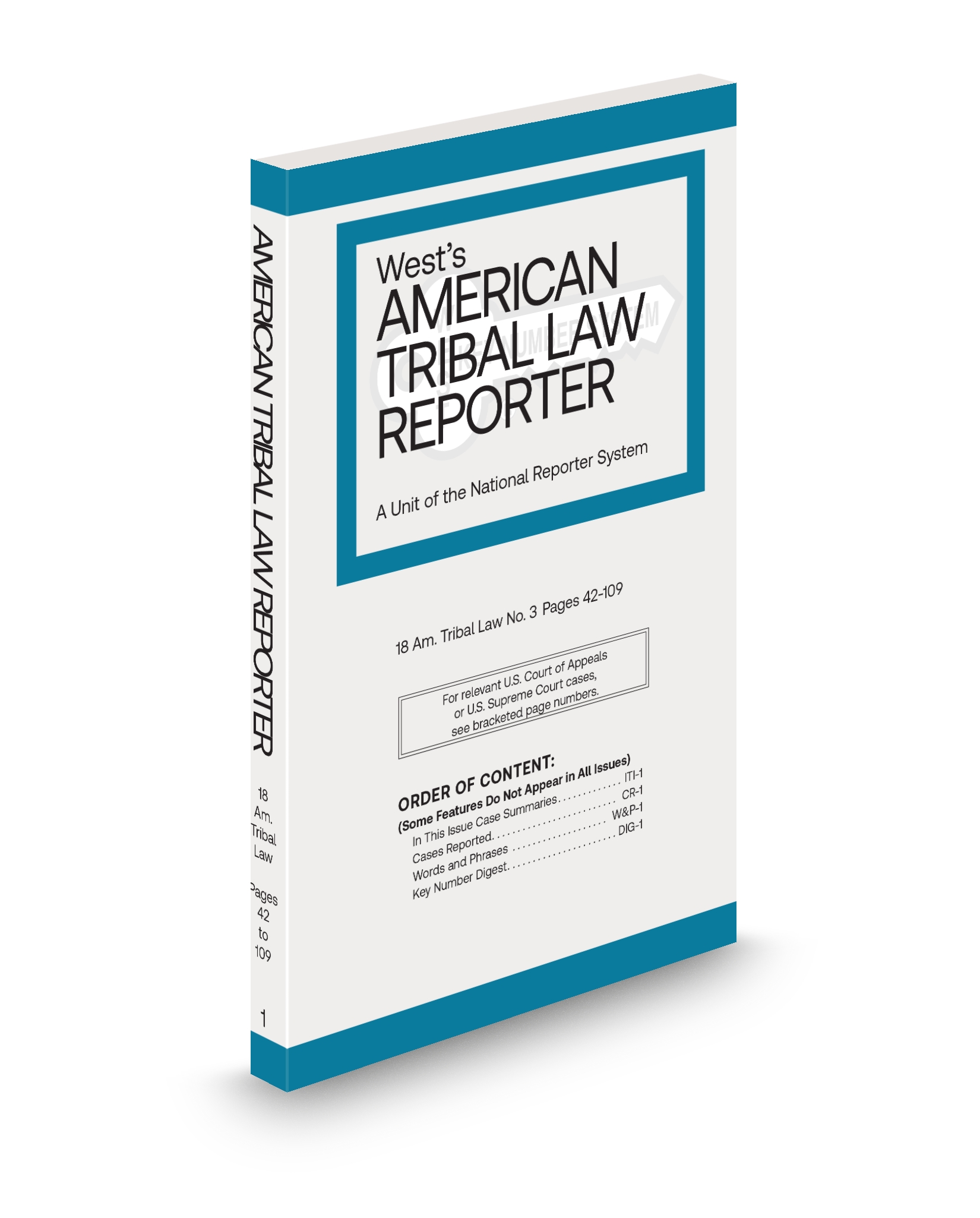 Cover of WEST AMERICAN TRIBAL LAW REPORTER ADV SHEET FULL SET