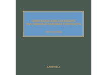 Heintzman, West and Goldsmith on Canadian Building Contracts, 5th Edition