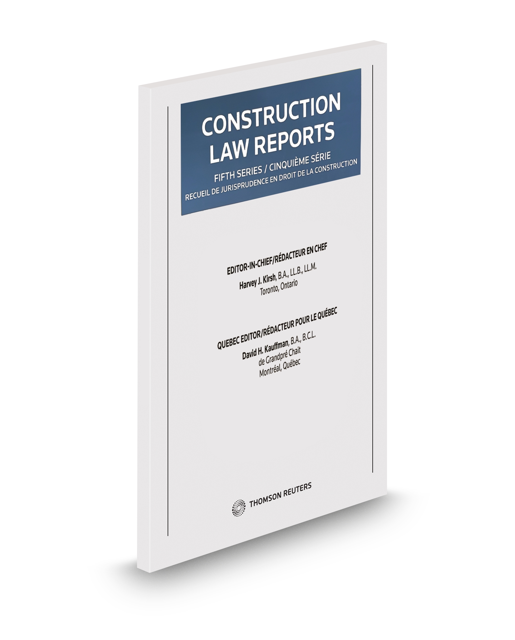Cover of Construction Law Reports, 4th Series/Recueil de jurisprudence en droit de la construction, 4e série