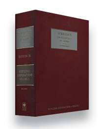 O'Brien's Encyclopedia of Forms, Eleventh Edition, Division IX, Municipal Corporations