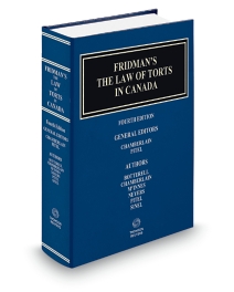 Fridman's The Law of Torts in Canada, Fourth Edition