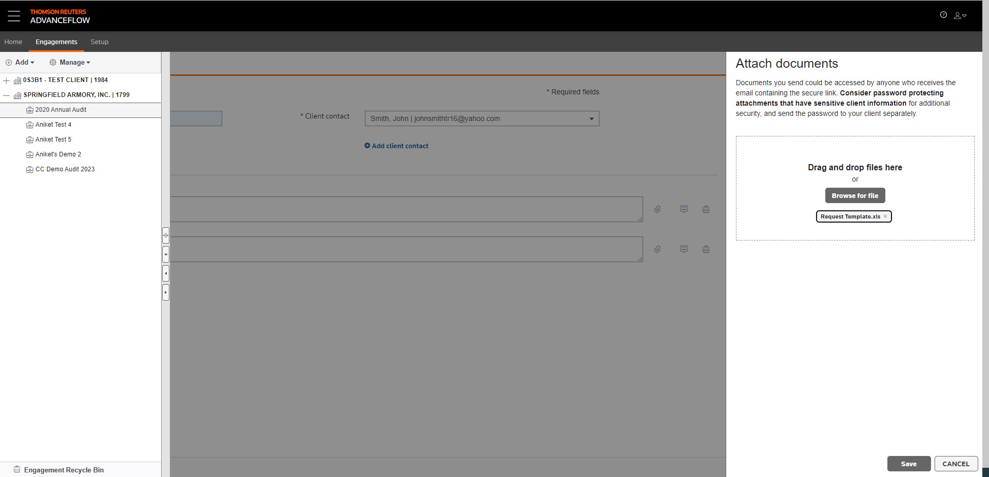 Attach documents