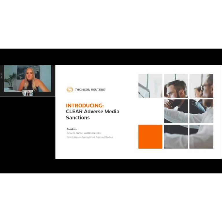 Thomson Reuters CLEAR Adverse Media Sanctions