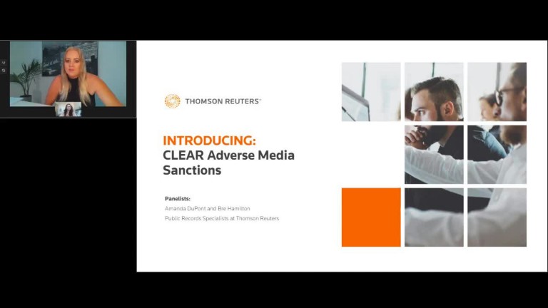 Thomson Reuters CLEAR Adverse Media Sanctions