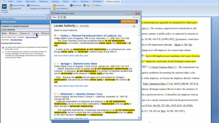 Drafting Assistant screenshot of Microsoft Word Plugin