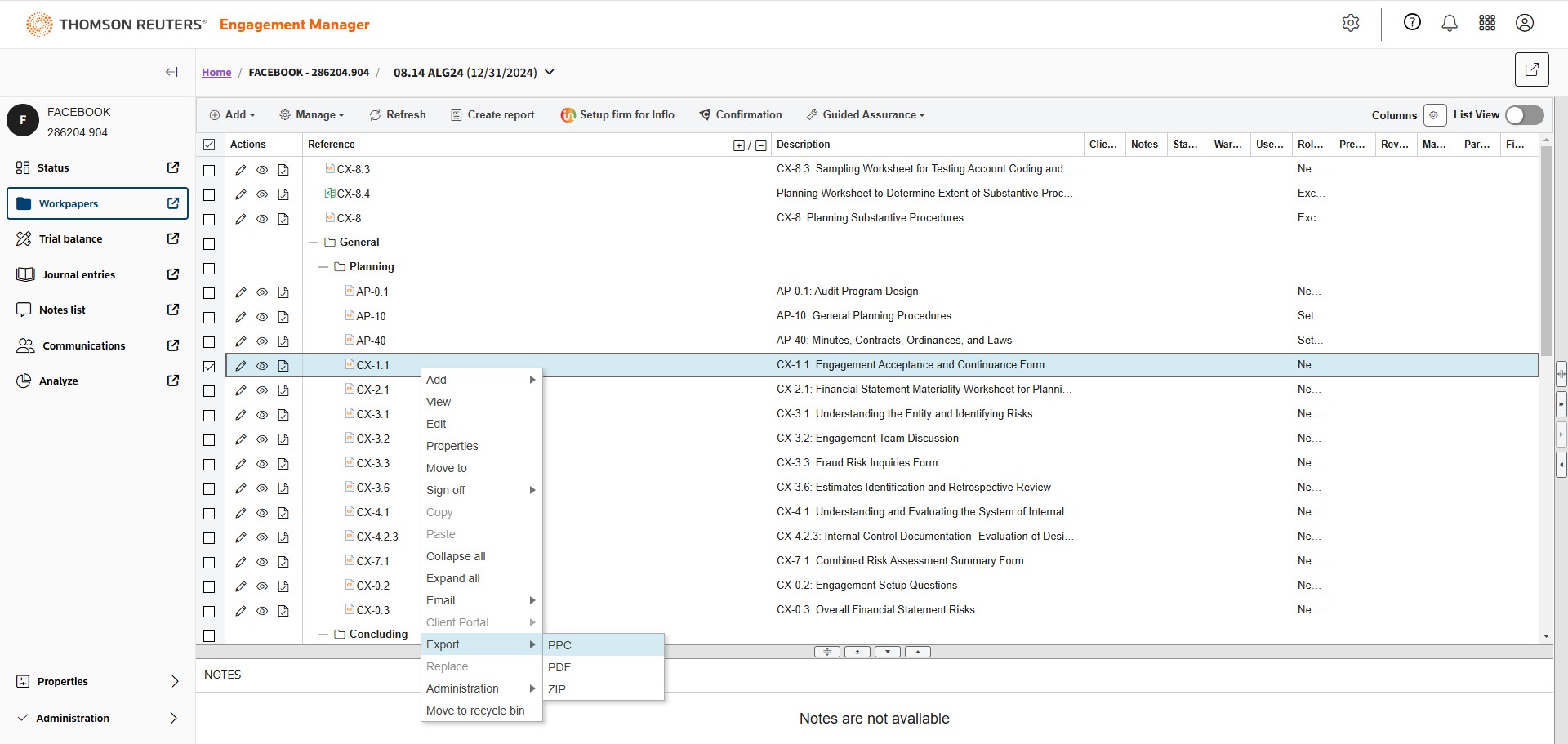 Export PPC documents