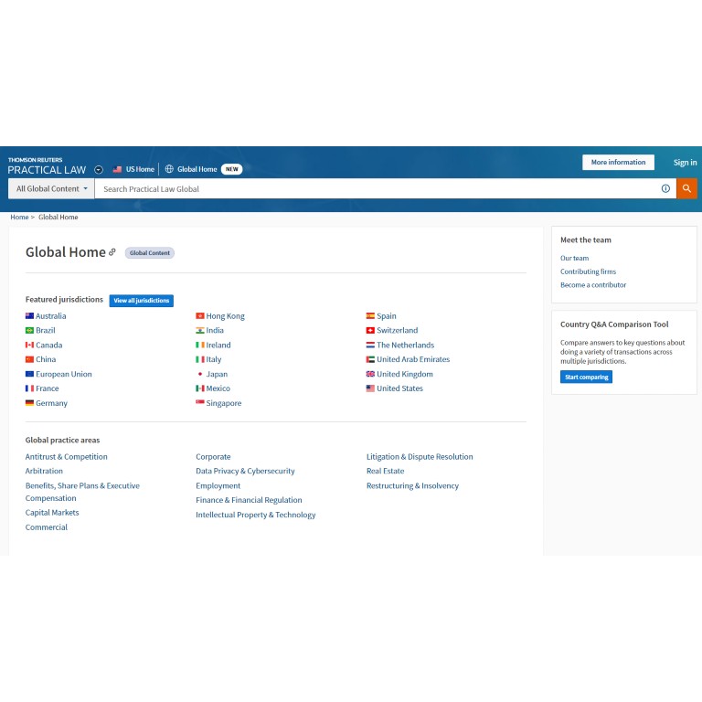 Practical Law Global Home