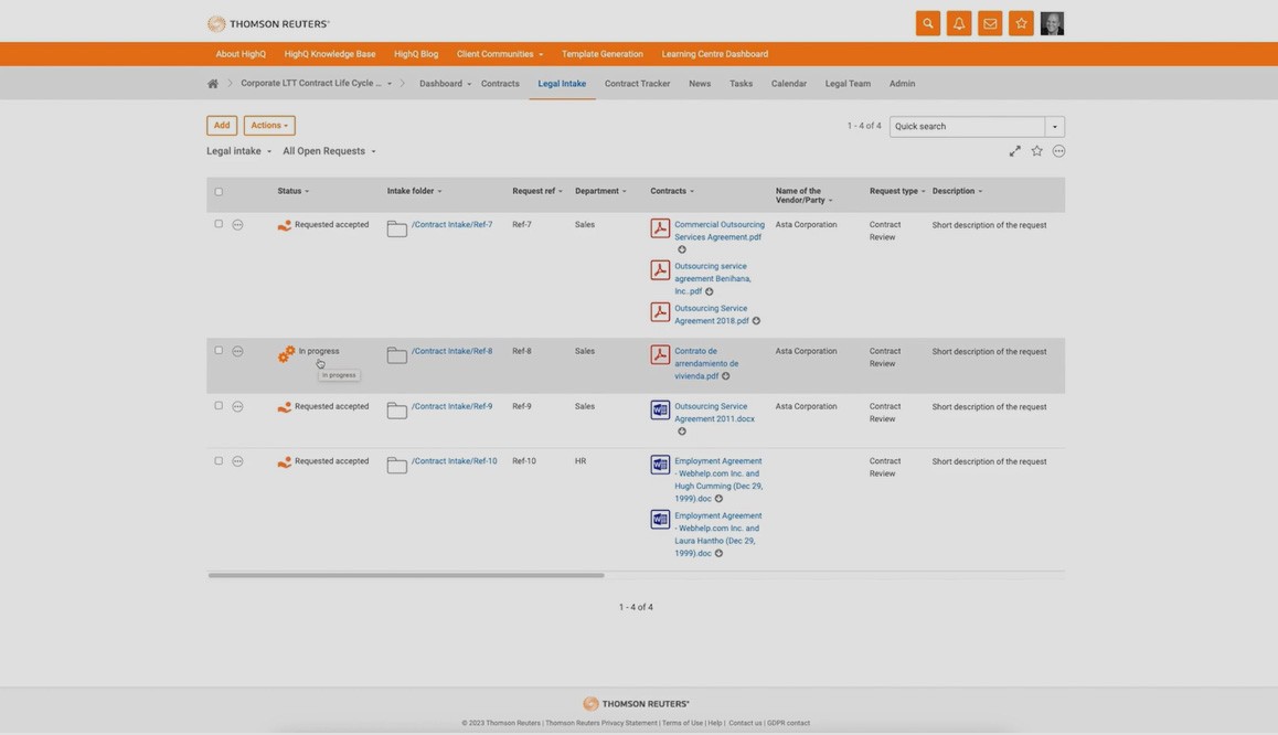 HighQ - Legal intake and self service