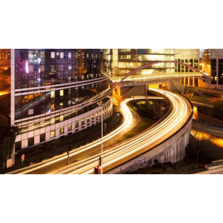 Urban highway at night