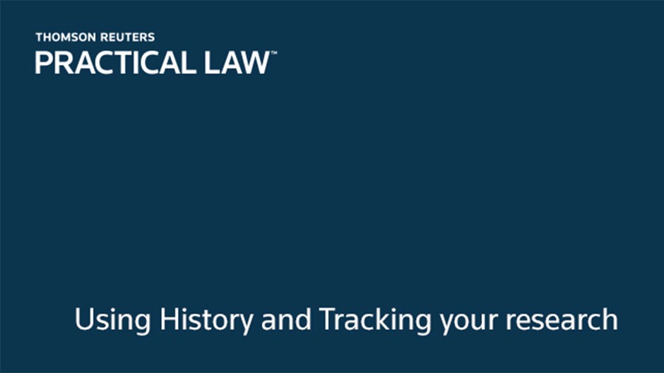 Using History and Tracking your research