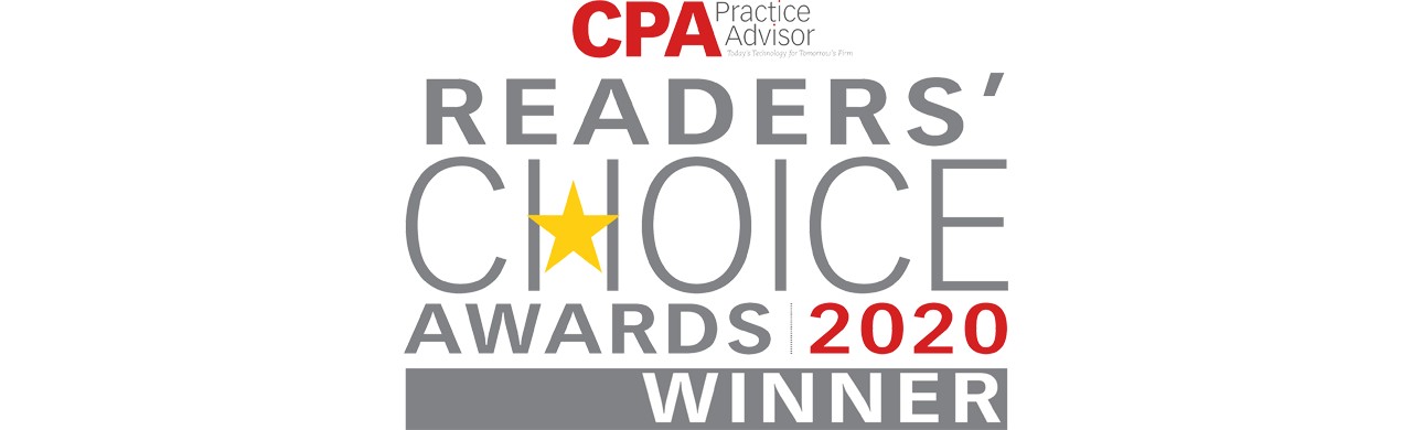 Logo for CPA Practice Advisor Readers' Choice Awards 2020 Winner 