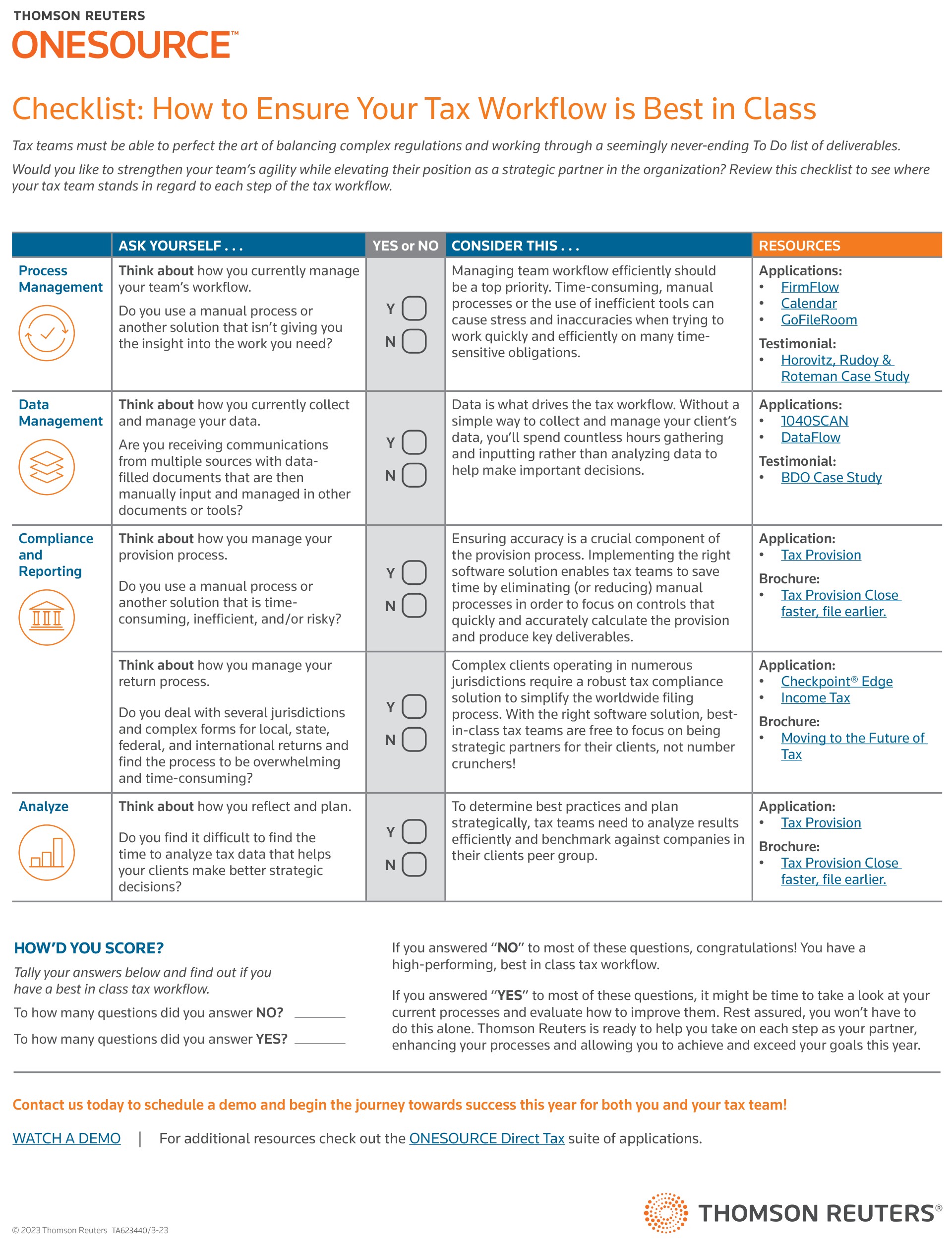 Infographic showing various tax workflow checklist items for team leaders