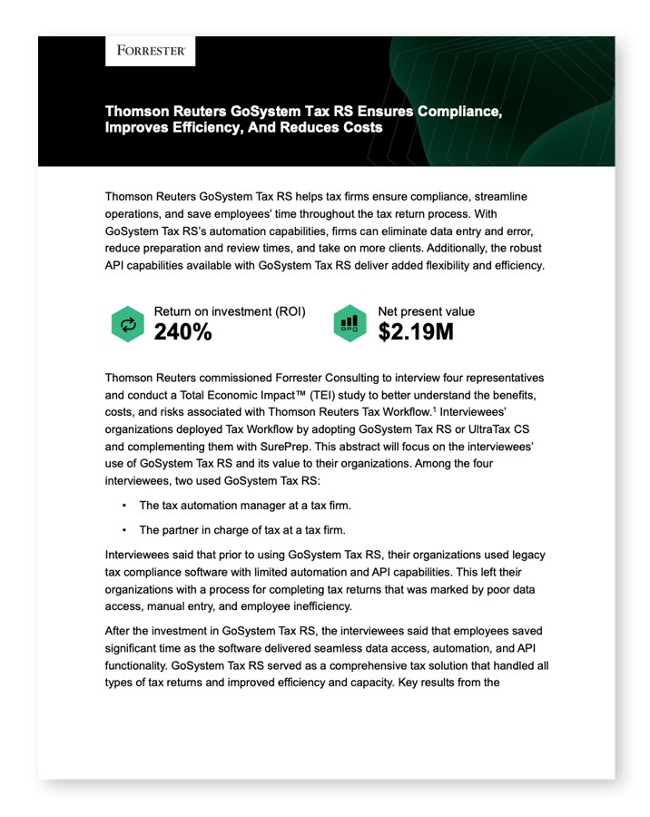 GoSystem Tax RS ensures compliance, improves efficiency, and reduces costs