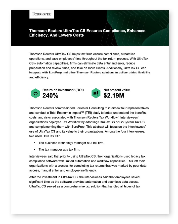 UltraTax CS ensures compliance, enhances efficiency, and lowers costs