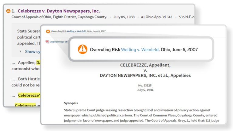 KeyCite Overruling Risk on Westlaw Edge