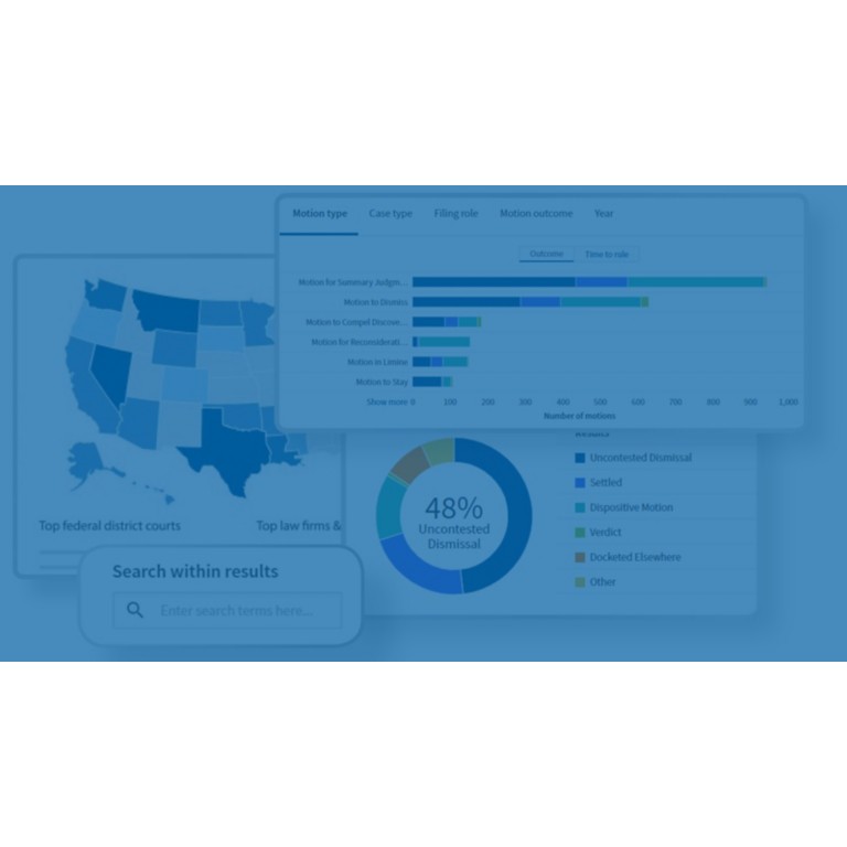 Westlaw Edge - Litigation Analytics graphic collage