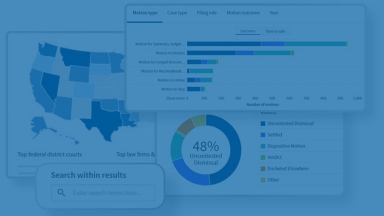 Westlaw Edge - Litigation Analytics graphic collage